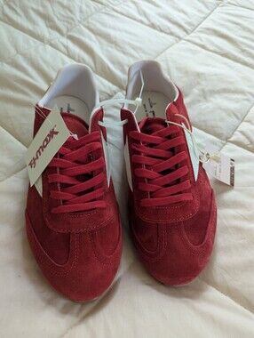 Mila Paoli sneakers red leather shoes size 8